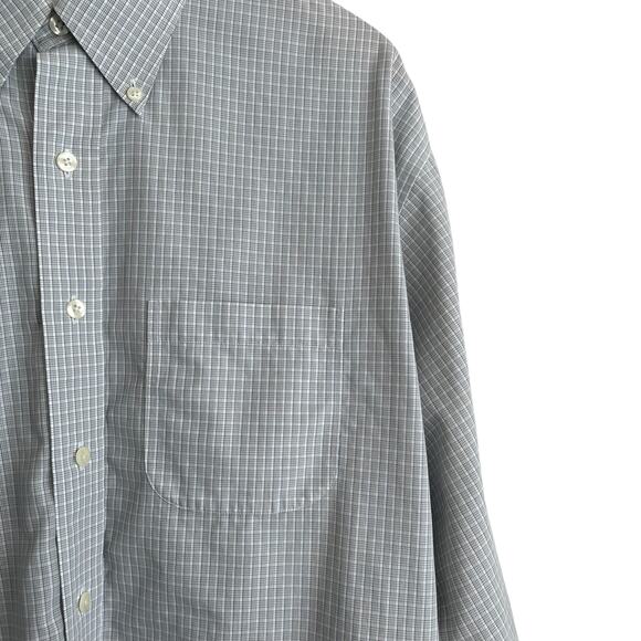Brooks Brothers Mens Shirt XL Blue Checked Button Up Preppy Travel Officewear - Picture 7 of 13